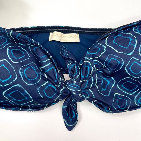 New ULLA JOHNSON Palma knotted front Strapless Bikini Top in Blue Size L - Picture 4 of 9